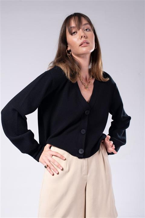 IAMNOTBASIC Kadın Siyah Triko Romina Hırka