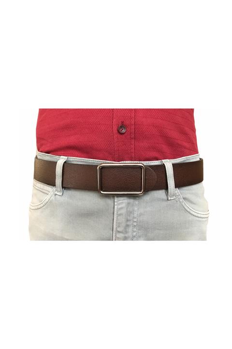 GoDeri Hakiki Deri Yeni Trend, Pimli Siyah Nikel Tokalı, Dayanıklı Koyu Kahverengi Kemer 4 Cm