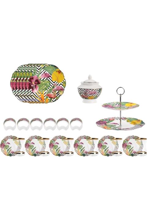 Lotus Tropik Desen 6 Kişilik 27 Parça Servis Seti