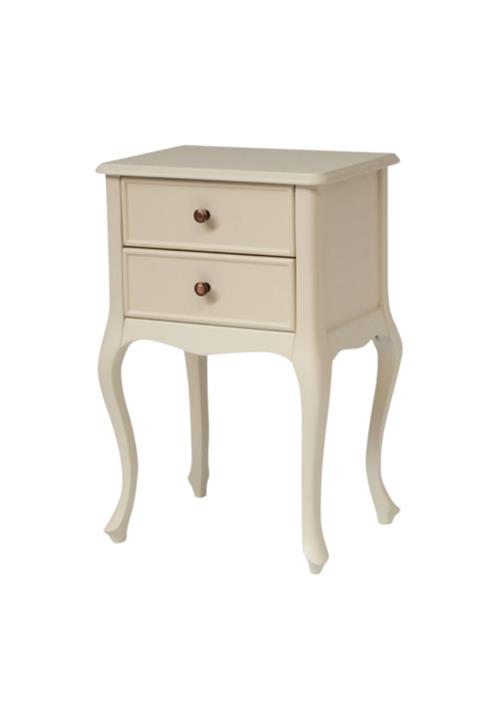 ROYS AHŞAP Ahşap 2 Çekmeceli Masif Lake Krem Komodin Telefonluk