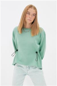 TRENDYOLMİLLA Mint Stoperli Basic Şardonlu Örme Kalın Sweatshirt TWOAW22SW0873