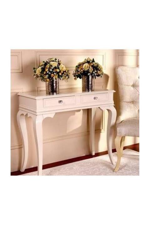 Wooding 100 Cm Çekmeceli Masif Krem Lake Rustik Dresuar