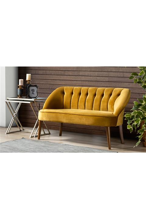 CaddeYıldız Roselin Sarı Ikili Kanepe