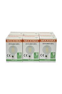 Maxima G125 Led 5w E27 Uzun Filament 2700k Şeffaf -6 Adet