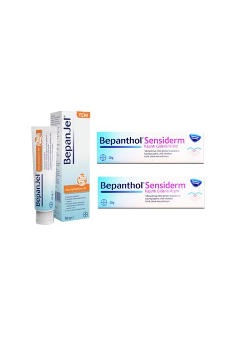 Bepanthol Sensiderm Kaşıntı Karşıtı Bakım Kremi 20 gr X2 Adet + Bepanjel Yara Iyileştirici Jel 50 gr