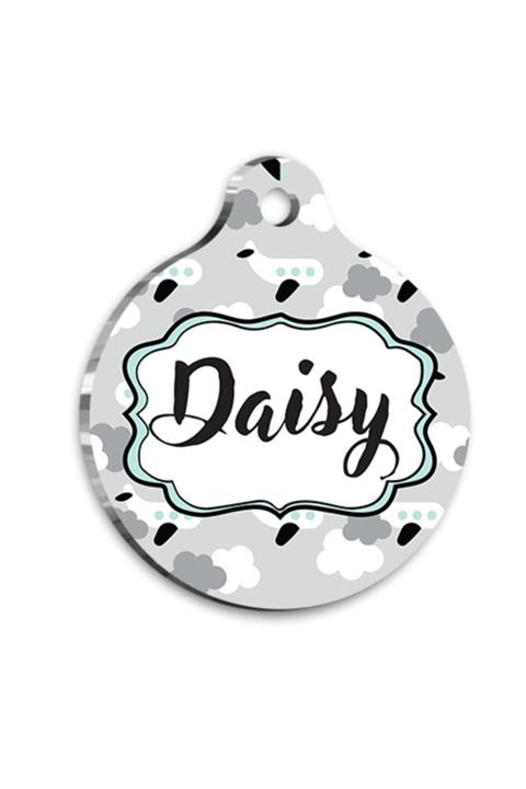 altın pati Gri Siyah Desenli Kedi Köpek Künyesi