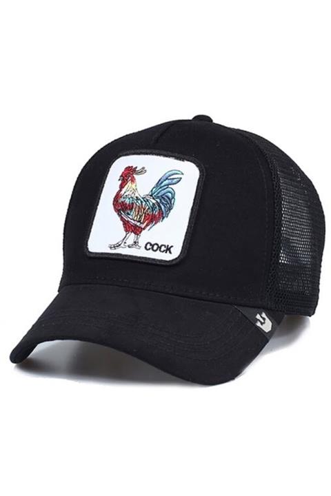 CosmoOutlet Unisex Siyah Cook Yazılı Horoz Figürlü Şapka