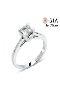 Barok Diamond Pırlantalı Tektaş Yüzük 0.55 Ct. D Sı1 18k Gıa Sertifikalı