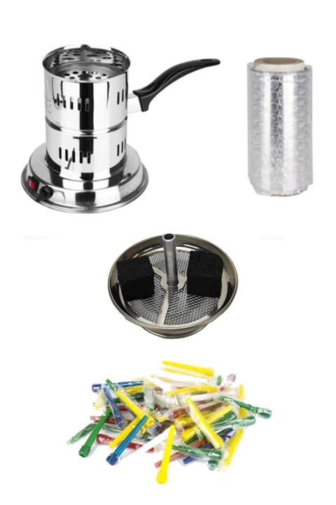 YILMAZNARGİLE Kefo Galvaniz Kömür Ocağı +rulo Folyo + Ateşlik + 1 Paket Sipsi ( 40 Adet )