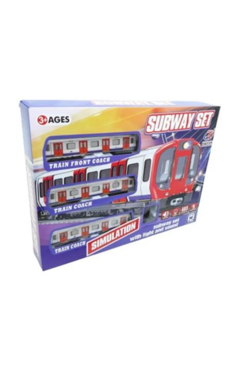 CanEm Pilli Işıklı Sesli Büyük Boy Subway Set Metro Tren Seti (33 Pcs)