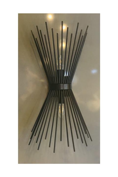 Rsylight Retro Büyük Kirpi Aplik Siyah Rustik Aplik Duy 2xe27