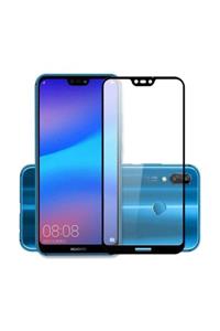 FiberAksesuar Huawei P20 Lite 9d Tam Tam Kaplayan Koruma Full Kapatan Kavisli Kırılmaz Cam Ekran Koruyucu