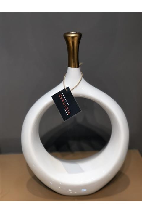 dekorbia Ring Vazo Beyaz