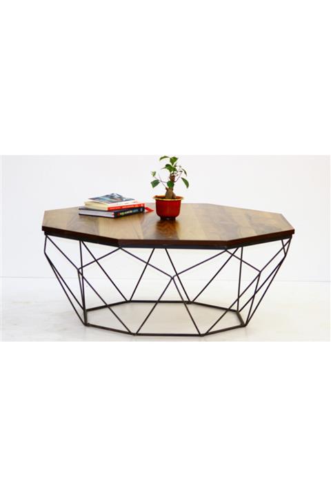 Onurdesign Sekizgen Siyah Ayaklı Orta Sehpa