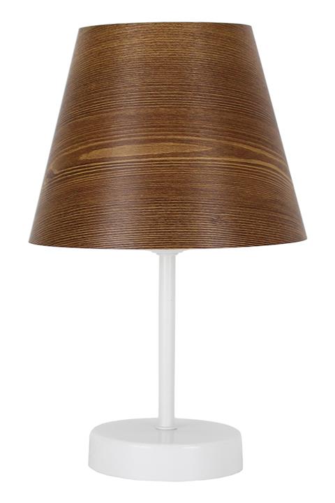 Lüksev Abajur Ahşap Desenli Modern Yatak Odası Abajur