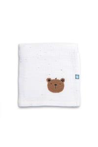 Funna Baby Bambu Muslin - Battaniye - Teddy - Beyaz - 120 X 120 Cm