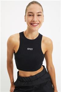 TRENDYOLMİLLA Siyah Nakışlı Crop Spor Bluz TWOAW22BZ0620
