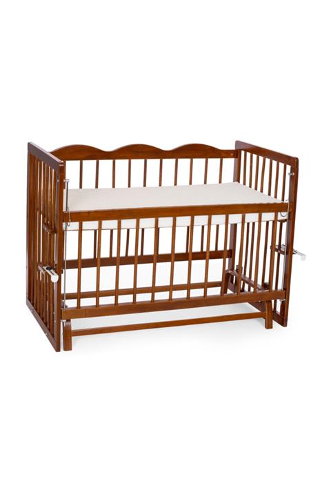 bamgidoo Asya Ceviz 60x120 Anne Yanı Beşik Ahşap Sallanır 5 Kademeli Beşik ( Uyku Setsiz-yataksız )