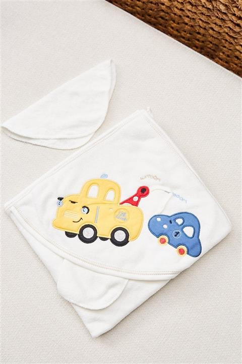 Arma Baby's Sarı Araba Keseli Banyo Havlusu