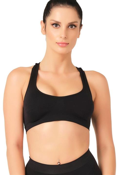 Elissa Seamless Toparlayıcı Pedli Sporcu Sütyen - Siyah