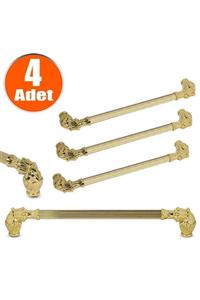 Badem10 Alyans Çekmece Dolap Kapak Kulpu Kulbu 224 Mm Gold Rustik Metal Kulp (4 Adet)