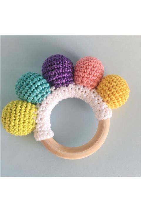 hobikutu atelier Gökkuşağı El Yapımı Amigurumi Çıngırak