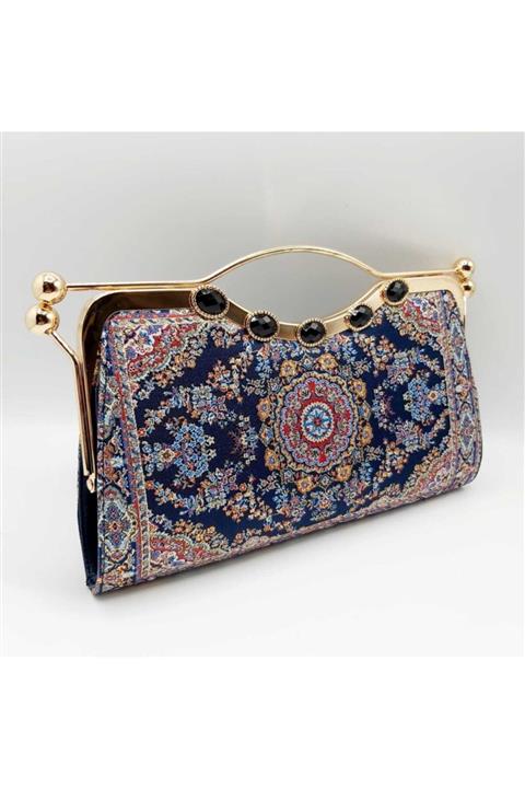 DESEN BAZAAR Dokuma Desenli Kumaş Abiye Çanta