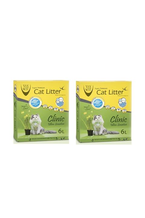 Vancat Box Clinic Kokusuz Kedi Kumu 6 lt x 2 Adet