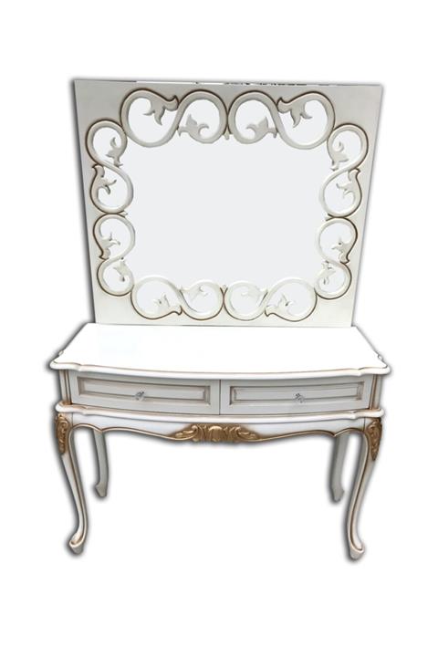 BENGİ TİCARET Bengi Dresuar Elzem Çift Çekmeceli Oymalı Varaklı Lux Aynalı