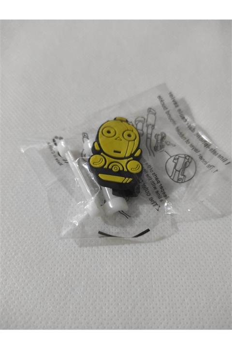 özaytasarım Sarı Robot Figürü Usb-şarj Kablo Koruyucu