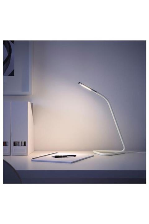 IKEA Harte Led'li Çalışma Lambası, Beyaz-lame