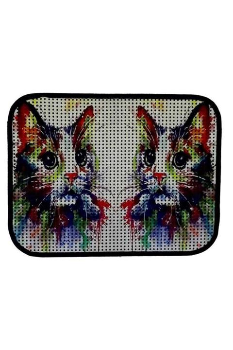 Glipet Elekli Desenli Kedi Tuvalet Önü Paspası 60 X 45 Cm