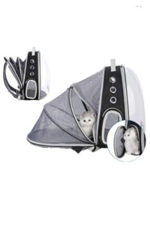 petplus Fileli Açılır Kedi Köpek Taşıma Çantası Astronot Siyah