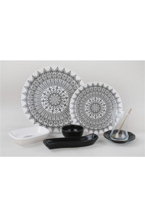 Işıltı My Home 19 Parça 4 Kişilik Çini Desenli Kahvaltı Takımı