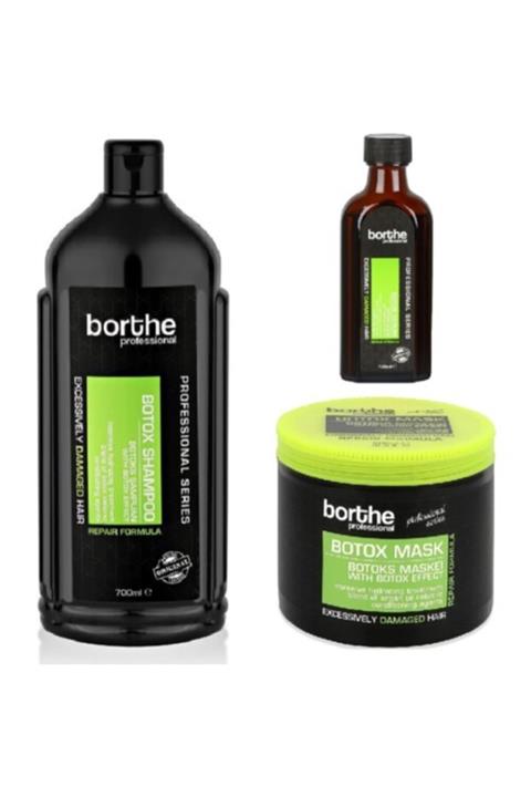 Borthe Botox Şampuan + Biotin Collagen Maske + Botox Serum