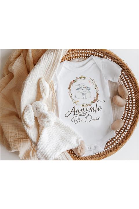 Niles Baby Shop Annem Yazılı Organik Bebek Body Zıbın