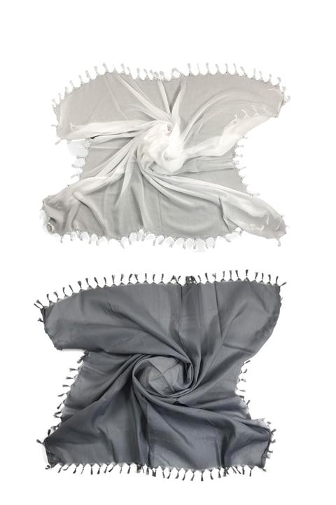 Royaleks 2 Adet Düz Çekme Boncuklu Polyester Yazma 100x100 Cm S17