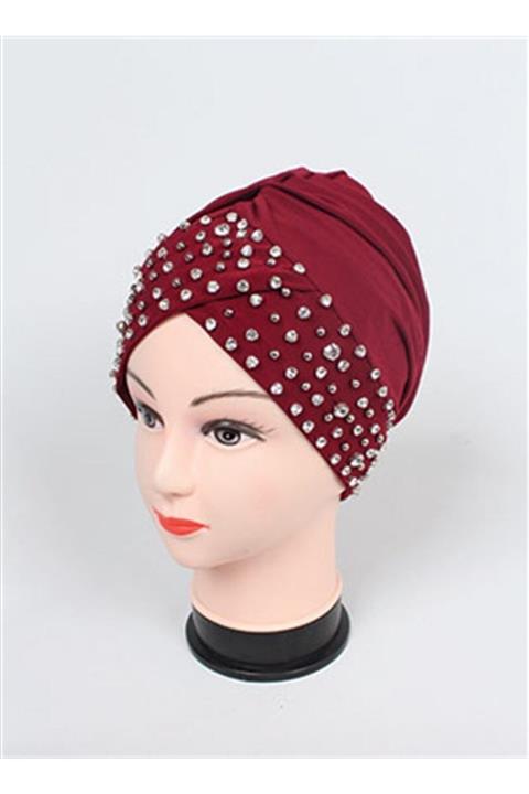 Hürrem Taşlı Hazır Bone Bordo