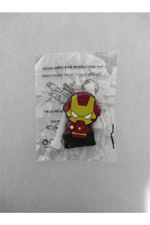 özaytasarım Marvel Demir Adam Figürü Model 1 Usb-şarj Kablo Koruyucu