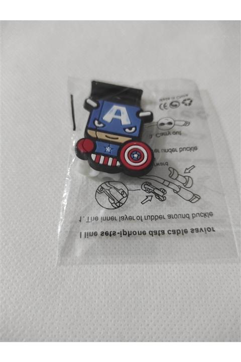 özaytasarım Marvel Kaptan America Figürü Model 1 Usb-şarj Kablo Koruyucu