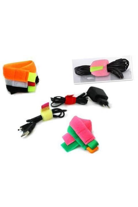 İndiriminVar Dağınık Kablo Düzenleyici Toparlayıcı Cırtlı Bant Seti 6adet