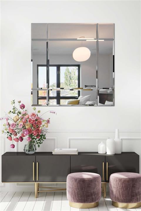 Decorita Ayna - 9 Parçalı Tasarım Ayna - 100cm X 100cm