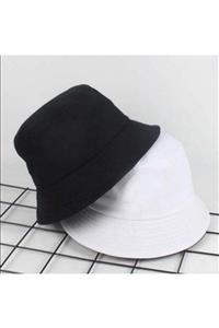 emirteks Beyaz Unisex Panama Kova Bucket Şapka