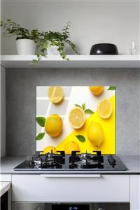 Saban 60 X 70 Cm Limon Desenli Cam Ocak Arkası Koruyucu