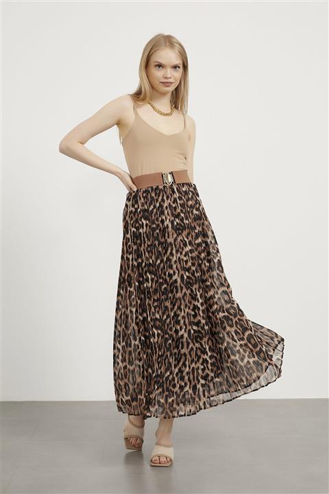 Arma Life Kadın Desenli Piliseli Uzun Etek