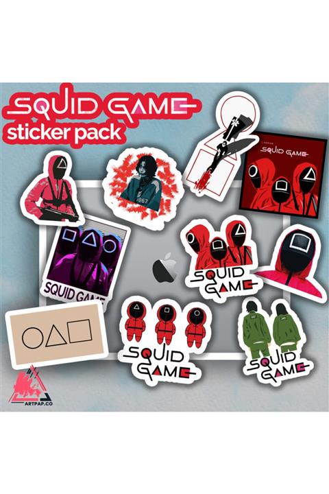 artpap Squid Game 10'lu Laptop Telefon Sticker Seti - Pack 1
