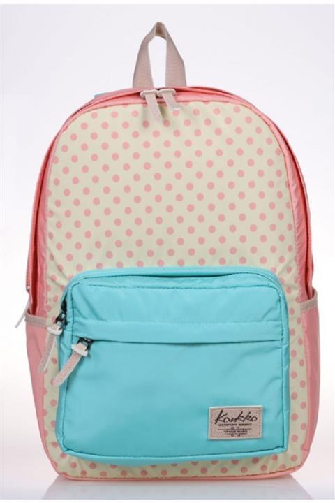 KAUKKO 3 Colors Pembe-turkuaz Desenli Okul Ve Günlük Sırt Çantası