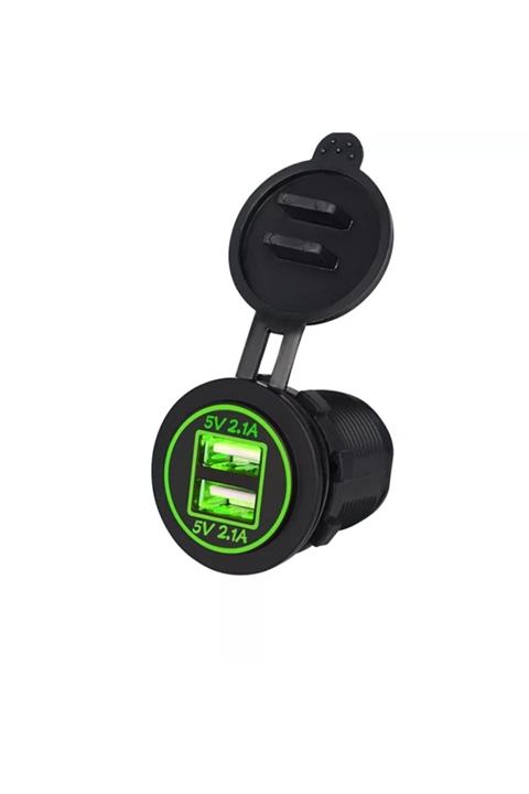 ESEMİZ Yeşil Renk Işık 15 Ay Garantili 12-32 Volt Araç Kamyonet Karavan Mobilya Usb Çift Portu