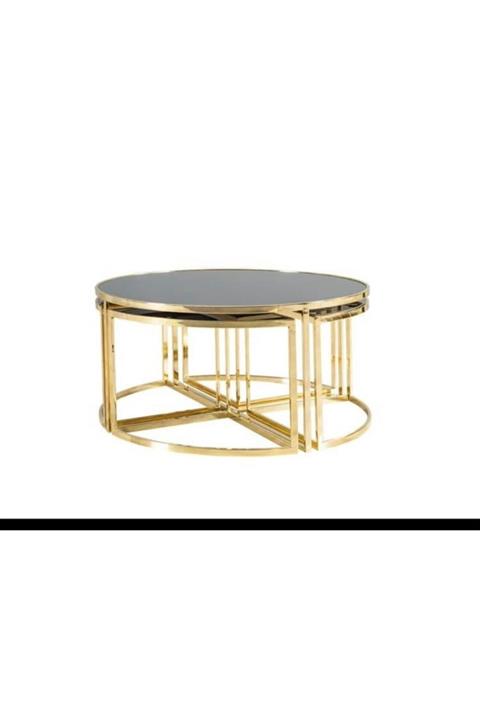 DEKORBİZDEN Soso Zigonlu Orta Sehpa Gold