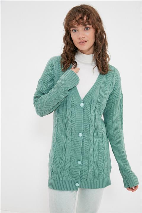 Trendyol Modest Mint V Yaka Triko Hırka TCTAW22TH0092